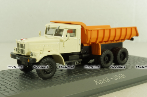 Краз-256Б самосвал, бежевый/оранжевый, АА638, Direkt Collections 1:72