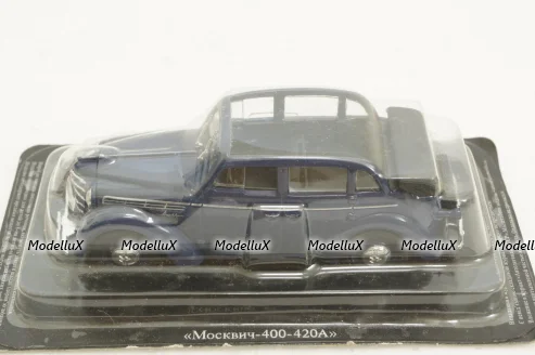 Москвич-400-420А, кабриолет, синий, Автолегенды СССР №6, 1:43