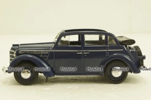 Москвич-400-420А, кабриолет, синий, Автолегенды СССР №6, 1:43