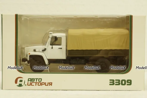 Газ-3309 бортовой с тентом, АвтоИстория 1:43 Уценка!