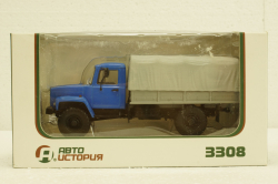 Газ-3308, 4х4 бортовой с тентом, АвтоИстория 1:43