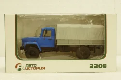 Газ-3308, 4х4 бортовой с тентом, АвтоИстория 1:43