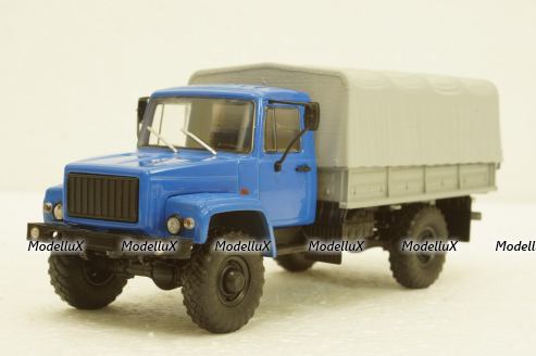 Газ-3308, 4х4 бортовой с тентом, АвтоИстория 1:43