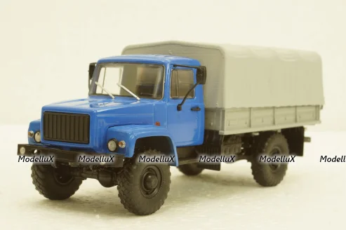 Газ-3308, 4х4 бортовой с тентом, АвтоИстория 1:43