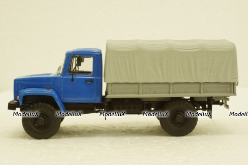 Газ-3308, 4х4 бортовой с тентом, АвтоИстория 1:43