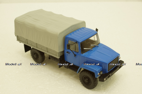 Газ-3308, 4х4 бортовой с тентом, АвтоИстория 1:43
