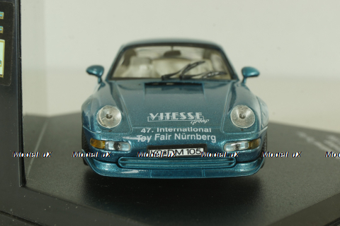 Porsche 911 (993) GT2 blue, 47th Nurnberg International Toy Fair 1996, Vitesse 1:43