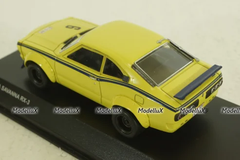 Mazda Savannah RX-3 Test Car, yellow, 03196A, Kyosho 1:43