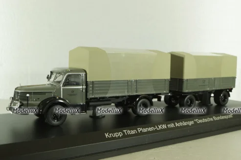 Krupp Titan planet LKW with trailer, grey, 025603, Schuco 1:43