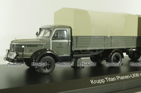 Krupp Titan planet LKW with trailer, grey, 025603, Schuco 1:43