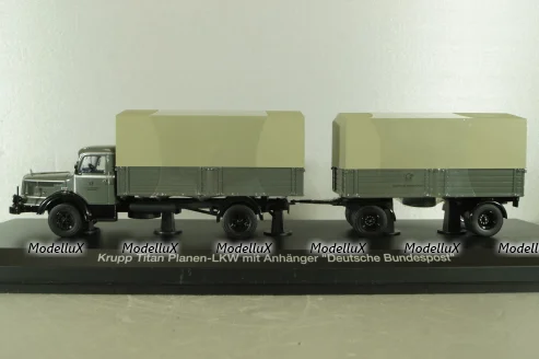 Krupp Titan planet LKW with trailer, grey, 025603, Schuco 1:43