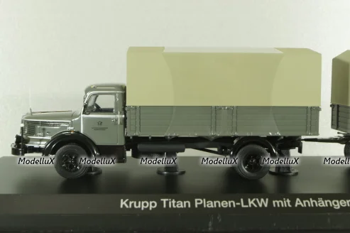Krupp Titan planet LKW with trailer, grey, 025603, Schuco 1:43