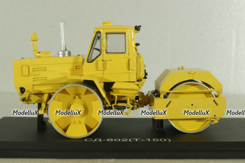 СД-802(Т-150) каток дорожный на шасси трактора Т-150 1980, желтый, SSM8016, SSM 1:43