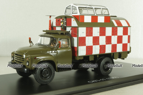 СКП-11(130) Стартовый командный пункт на шасси Зил-130 хаки, военный, SSM1587, SSM 1:43 Уценка