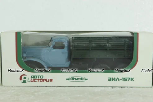 Зил-157К, бортовой, голубой/зеленый, АвтоИстория 1:43