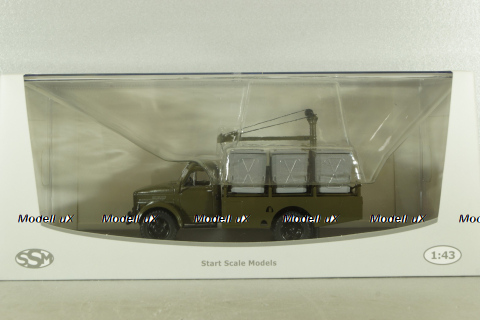 КММ-2(51) контейнерный мусоровоз на шасси ГАЗ-51Д 1958, зеленый, SSM1582, SSM 1:43