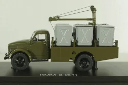 КММ-2(51) контейнерный мусоровоз на шасси ГАЗ-51Д 1958, зеленый, SSM1582, SSM 1:43