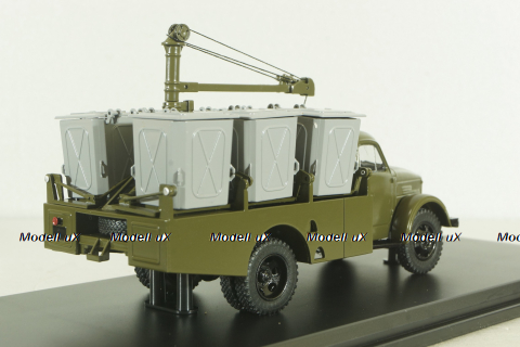КММ-2(51) контейнерный мусоровоз на шасси ГАЗ-51Д 1958, зеленый, SSM1582, SSM 1:43