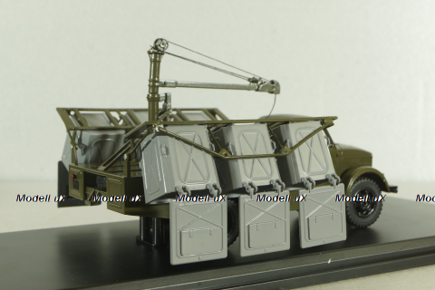 КММ-2(51) контейнерный мусоровоз на шасси ГАЗ-51Д 1958, зеленый, SSM1582, SSM 1:43