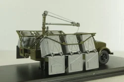 КММ-2(51) контейнерный мусоровоз на шасси ГАЗ-51Д 1958, зеленый, SSM1582, SSM 1:43