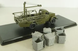 КММ-2(51) контейнерный мусоровоз на шасси ГАЗ-51Д 1958, зеленый, SSM1582, SSM 1:43