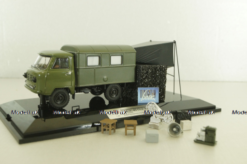 Уаз-450Д, АКД-64 (передвижной армейский кинотеатр), с аксессуарами 145005,  DiP Models 1:43