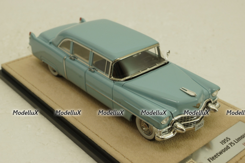 Cadillac Fleetwood 75 Limousine, blue, 1955, STM55103, Stamp Models 1:43