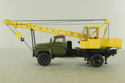 КС-1562Б(53) автокран на шасси Газ-53 1980, хаки/оранжевый, Автоистория 1:43