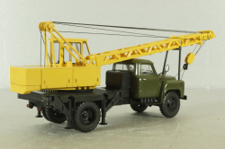 КС-1562Б(53) автокран на шасси Газ-53 1980, хаки/оранжевый, Автоистория 1:43