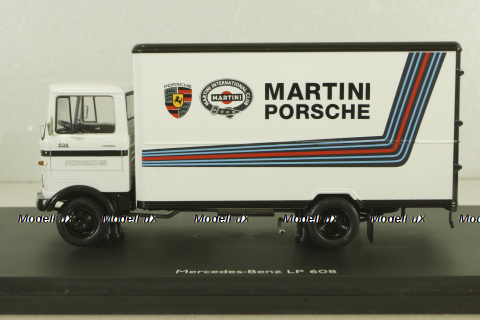 Mercedes LP 608 truck Martini-Porsche racing, white, 03520, Schuco 1:43