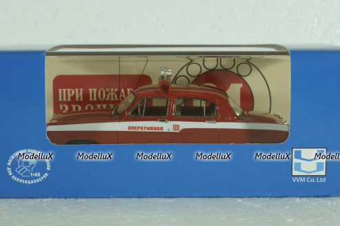 Газ-21Л Волга, управление пожарной охраны (УПО) 1970, красный, 49511, NEO 1:43