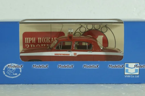 Газ-21Л Волга, управление пожарной охраны (УПО) 1970, красный, 49511, NEO 1:43