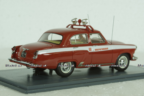 Газ-21Л Волга, управление пожарной охраны (УПО) 1970, красный, 49511, NEO 1:43