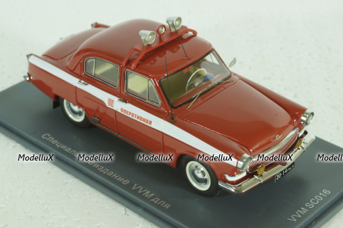 Газ-21Л Волга, управление пожарной охраны (УПО) 1970, красный, 49511, NEO 1:43