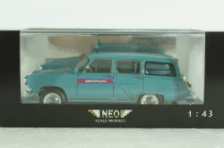 Газ-22М Волга, милиция 1964, бирюзовый, NEO 1:43