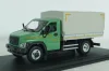 Газон Next C41R11 бортовой с тентом, зел/сер, Н232, Наш автопром 1:43
