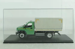 Газон Next C41R11 бортовой с тентом, зел/сер, Н232, Наш автопром 1:43