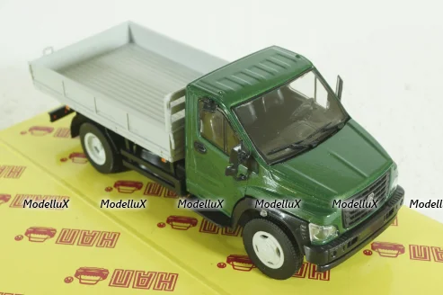 Газон Next C41R13 бортовой зел/сер, Н242, Наш автопром 1:43