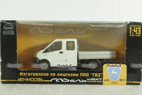Газель Next А22R23 бортовой бел/сер, Н560, Наш автопром 1:43