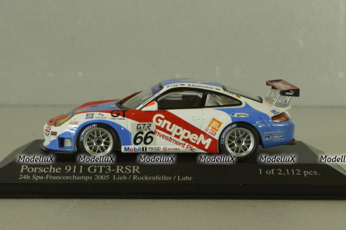 Porsche 911 GT3 RSR winner 24h Spa-Francorchamps 2005 Lieb/Rockenfeller/Luhr, 400056466, Minichamps 1:43