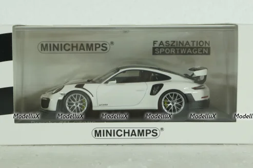 Porsche 911 (991 II) GT2 RS Weissach Package white with silver rims, 413067278, Minichamps 1:43