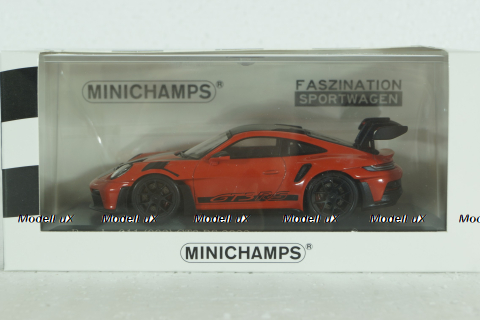Porsche 911 (992) GT3 RS mit Weissach-Paket, red with black rims and black décor, 413062108, Minichamps 1:43