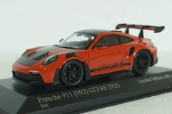 Porsche 911 (992) GT3 RS mit Weissach-Paket, red with black rims and black décor, 413062108, Minichamps 1:43