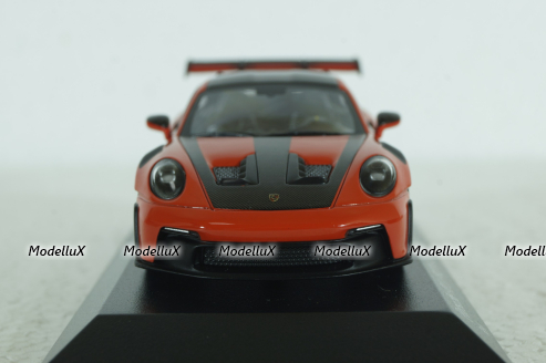 Porsche 911 (992) GT3 RS mit Weissach-Paket, red with black rims and black décor, 413062108, Minichamps 1:43