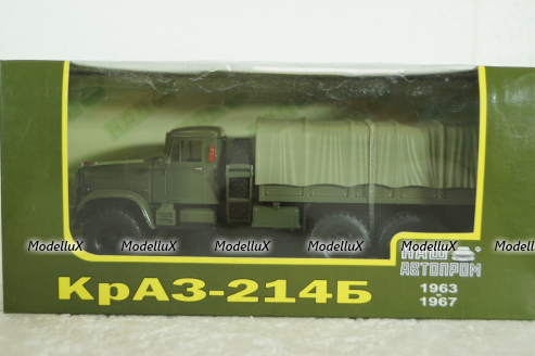 Краз-214Б борт с тентом зеленый 1963, Н287, Наш Автопром 1:43