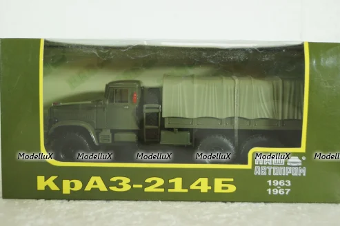 Краз-214Б борт с тентом зеленый 1963, Н287, Наш Автопром 1:43