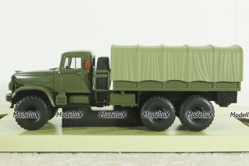 Краз-214Б борт с тентом зеленый 1963, Н287, Наш Автопром 1:43