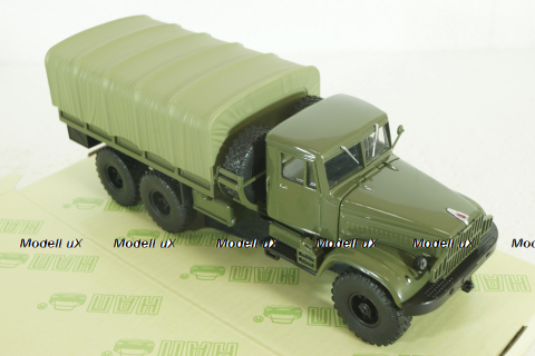 Краз-214Б борт с тентом зеленый 1963, Н287, Наш Автопром 1:43