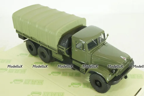 Краз-214Б борт с тентом зеленый 1963, Н287, Наш Автопром 1:43