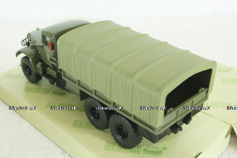 Краз-214Б борт с тентом зеленый 1963, Н287, Наш Автопром 1:43